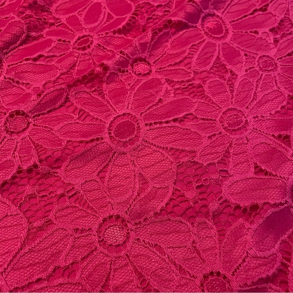 NWT Tiana B Lace Overlay Floral Pink Shift Dress, Size Medium - Picture 4 of 6